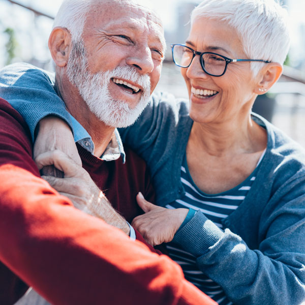 laughing senior couple